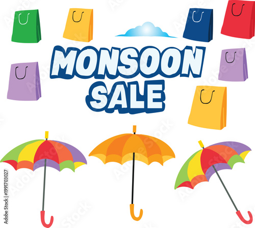monsoon sale abstract or poster for Monsoon  Offer or Sale with creative design