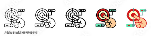 Goals Icon With Differences and Colors Style Illustration