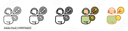 Service Icon With Differences and Colors Style Illustration
