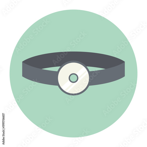 Medical ENT head mirror icon illustration