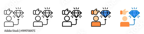 Prestige Icon With Differences and Colors Style Illustration