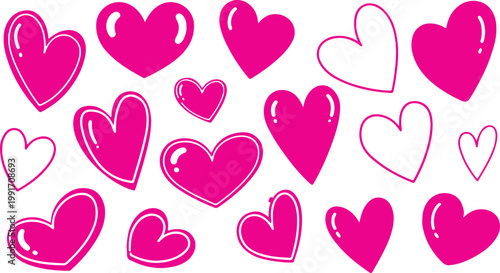 Hand drawn shape heart with cute sketch line, divider shape. Love doodle isolated on white background for wedding, mother, woman or valentines day.
