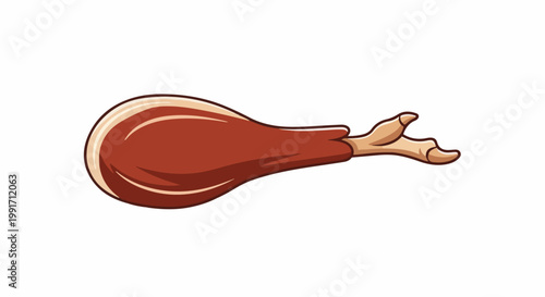 A cartoon illustration of a cooked leg of meat with a bone