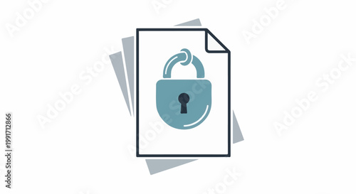 A closed padlock icon on a white sheet of paper, symbolizing security and data protection