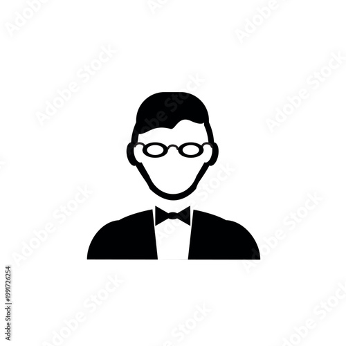 Man Wearing Glasses and Bowtie Icon