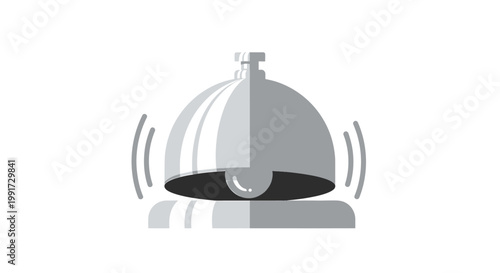 Modern ringing service bell illustration, perfect for conveying prompt customer support, urgent requests, and efficient guest reception in various business settings and hospitality environments