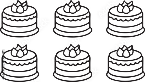 set of birthday cakes