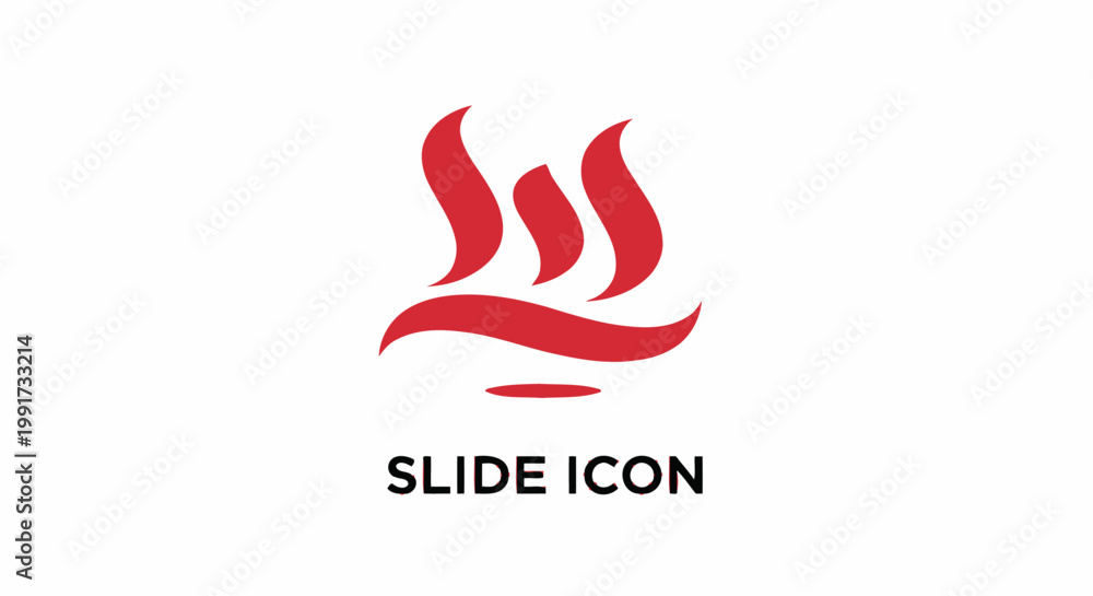 Obraz premium Abstract Red Flame Icon Depicting Heat and Energy.