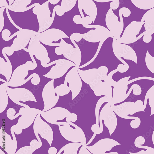 coquette seamless purple and yellow flowers pattern. Delicate petals and vibrant blossoms create an artistic and vintage botanical illustration. pastel flower seamless pattern