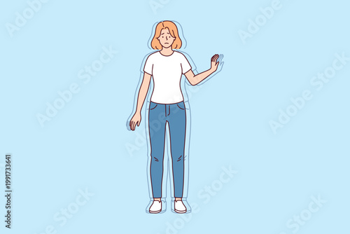 Young woman experiencing dizziness, vertigo, or fatigue. Girl holding hand out feeling faint and losing consciousness. Concept of medical emergency or sickness.