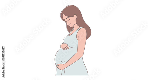 Pregnant woman, expecting mother, maternity illustration, baby bump, pregnancy concept