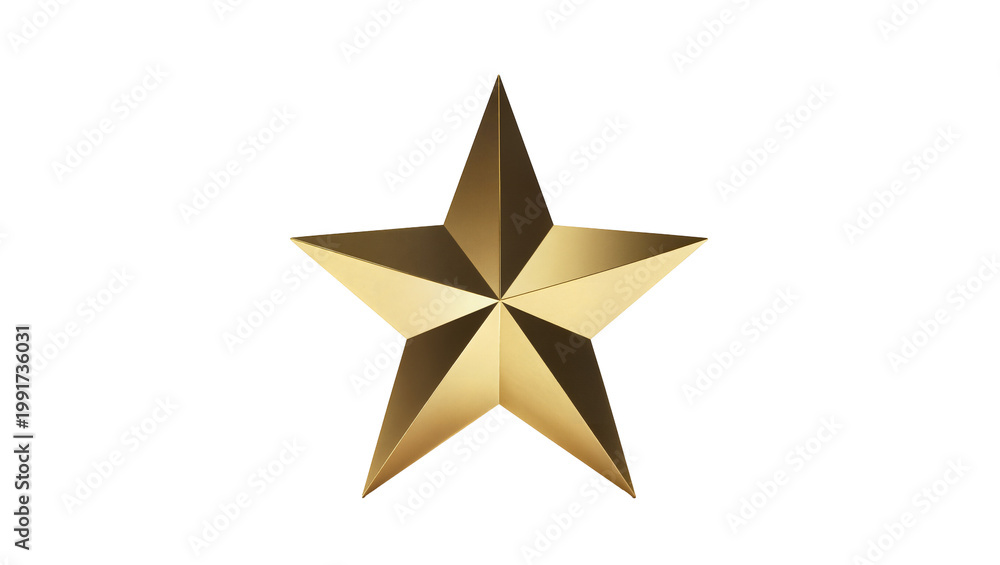 Obraz premium Shining golden five-pointed star with detailed texture and metallic sheen