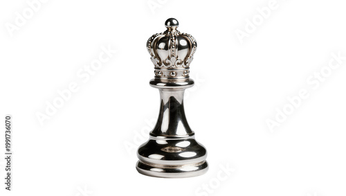 Принти на полотні Silver ornate Chess King piece with crown and base
