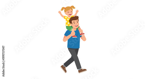 Father and son enjoying a playful moment a shoulder ride