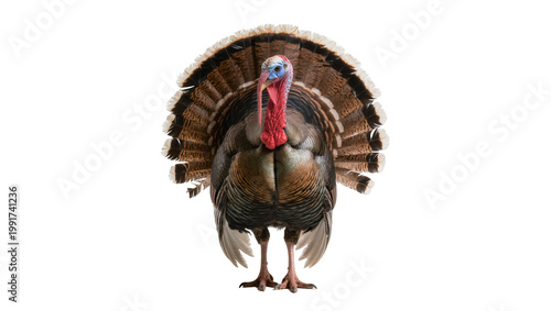 Canvastavla Bronze male turkey displaying vibrant plumage and wattle