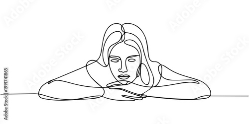 person continuous one line drawing, Untitled-19Continuous one line drawing of a person planning for the future, symbolizing long term financial planning, line art style vector illustration