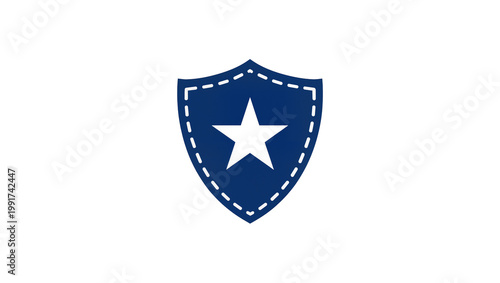 Free Download Blue Shield Emblem with White Star Graphic Design Element - GFXLoad