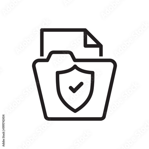 Protection file icon vector sign and symbols