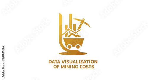 Data Visualization of Mining Costs - Gold Mining Industry Concept.