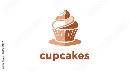 Deliciously Designed Cupcake Illustration with Creamy Frosting and Sweetness.