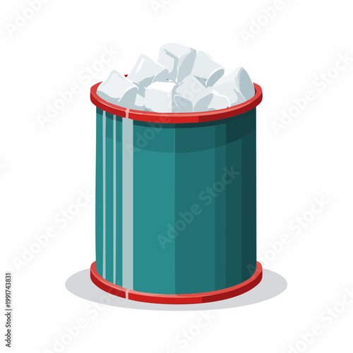 Cylinder with ice cubes