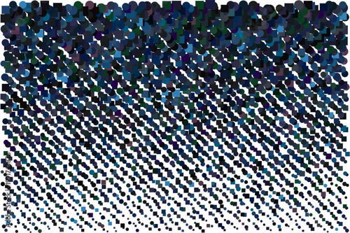 Abstract mosaic pattern with gradient of dark blue to light blue dots