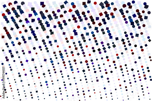 Abstract pattern of colorful geometric shapes creating a dynamic digital background.