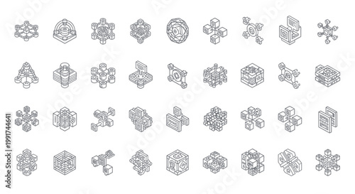 Snowflake icons, winter graphics, frosty symbols, 30 snowflakes set, vector illustrations