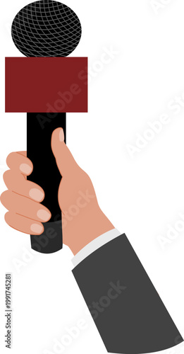 hand holding microphone