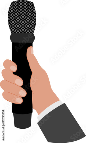 hand holding microphone