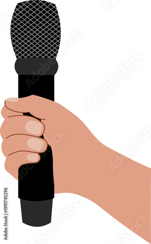 hand holding microphone