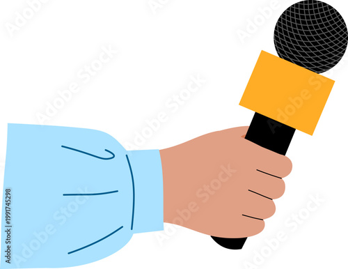 hand holding microphone