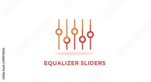 Colorful Equalizer Sliders Graphic Representing Sound and Music.