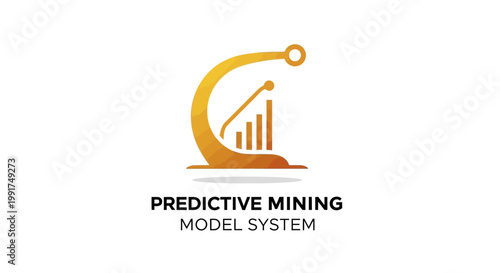 Abstract golden logo for predictive mining model system.