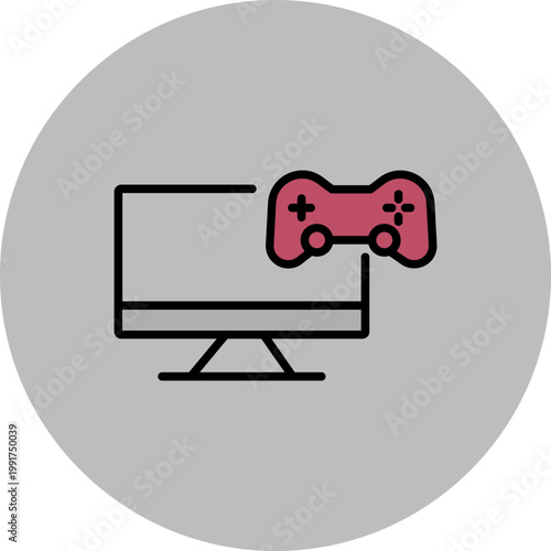 Gaming Monitor Icon Design