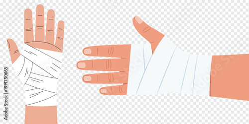 Bandaged Hand Injury Healthcare Concept