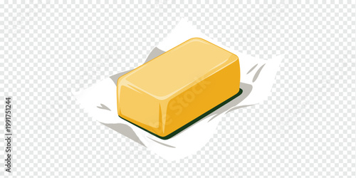 Butter Stick in Wrapper Food Illustration Concept