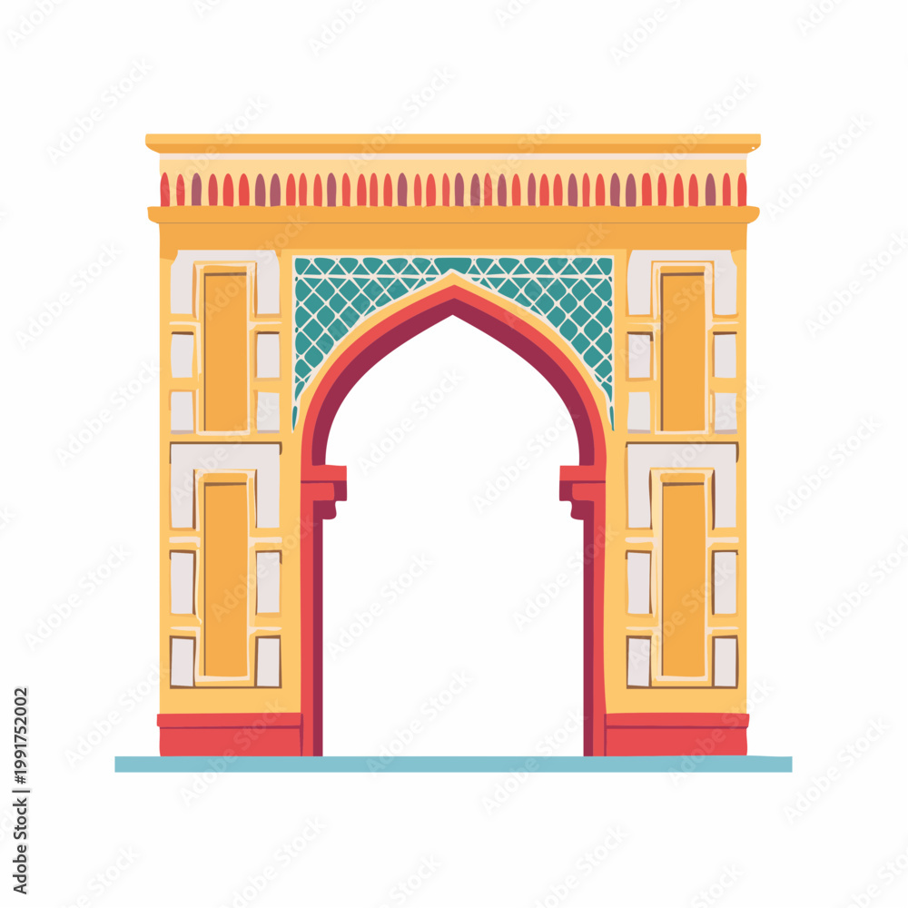 Fototapeta premium Colorful Islamic Archway Entrance