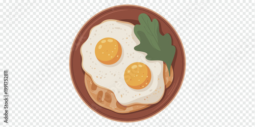 Fried Eggs on Toast Breakfast Food Concept