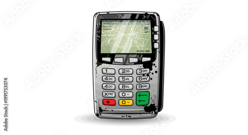 Damaged Credit Card Machine