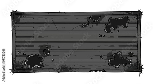 Grungy distressed metal plaque with holes and scratches