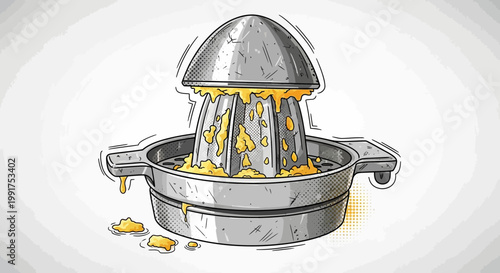 Manual Citrus Juicer with Fresh Orange Juice