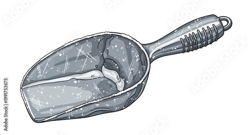 Silver Ice Scoop with Glittering Details