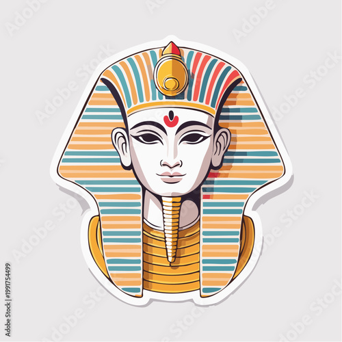 Pharaoh's headdress with colorful stripes