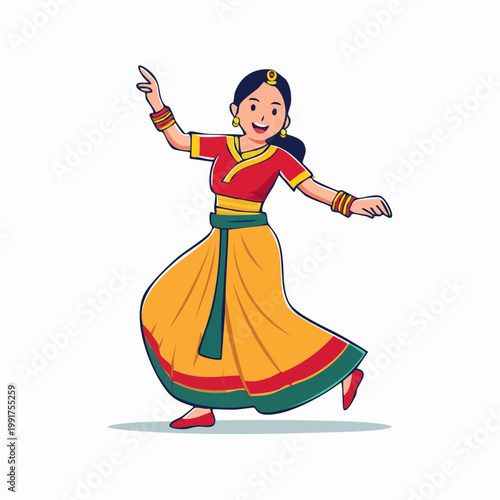 Woman in Traditional Indian Dance Costume