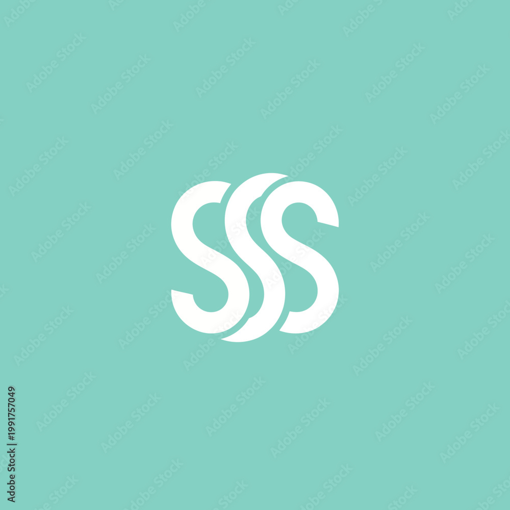 Obraz premium Stylized triple S logo design on teal background.
