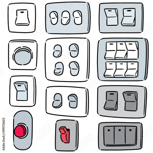 vector set of electric switch