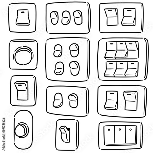 vector set of electric switch