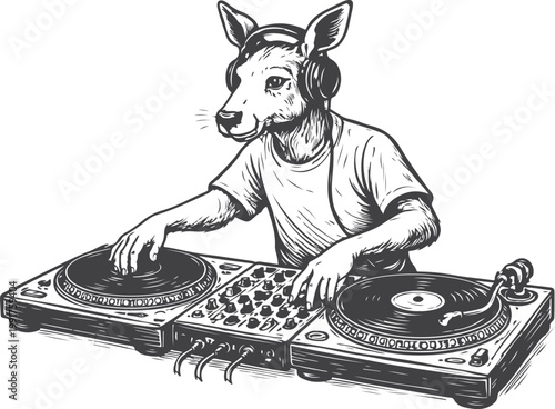 dj turntable and vinyl record vector
