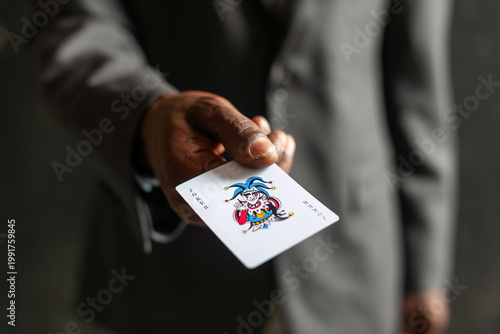 Slika na platnu Joker card hand offering